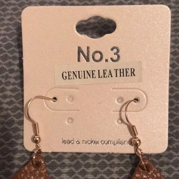 Genuine Leather earrings - Picture 2 of 4
